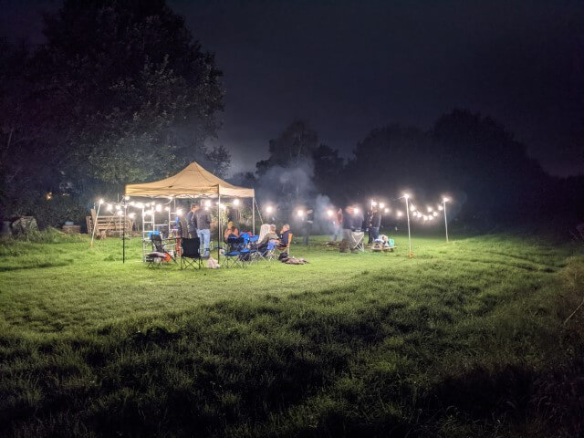 A gathering in the field.