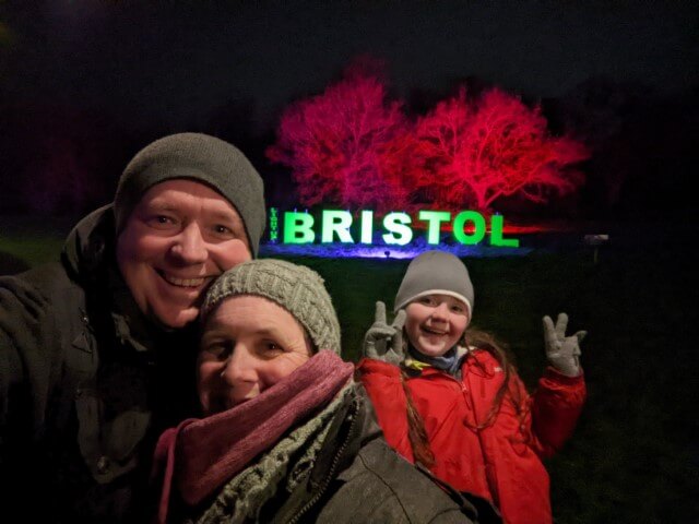 Lee, Lucy and LL at Light Up Bristol.