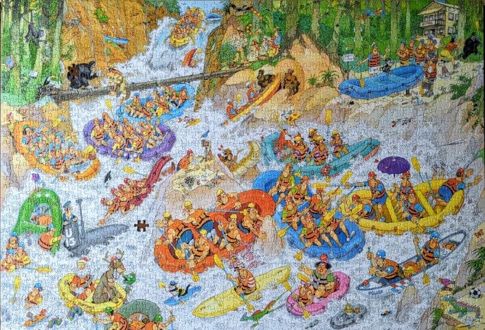 Jan van Haasteren - Wild Water Rafting. 1500 piece jigsaw.